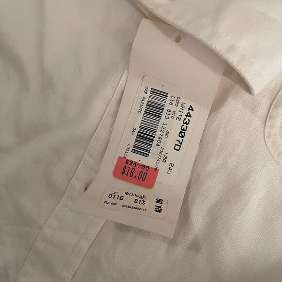 Studio Collection Blouse Women's 24W Cream Button Up 3/4 Sleeve Top Shirt NWT - Picture 9 of 9